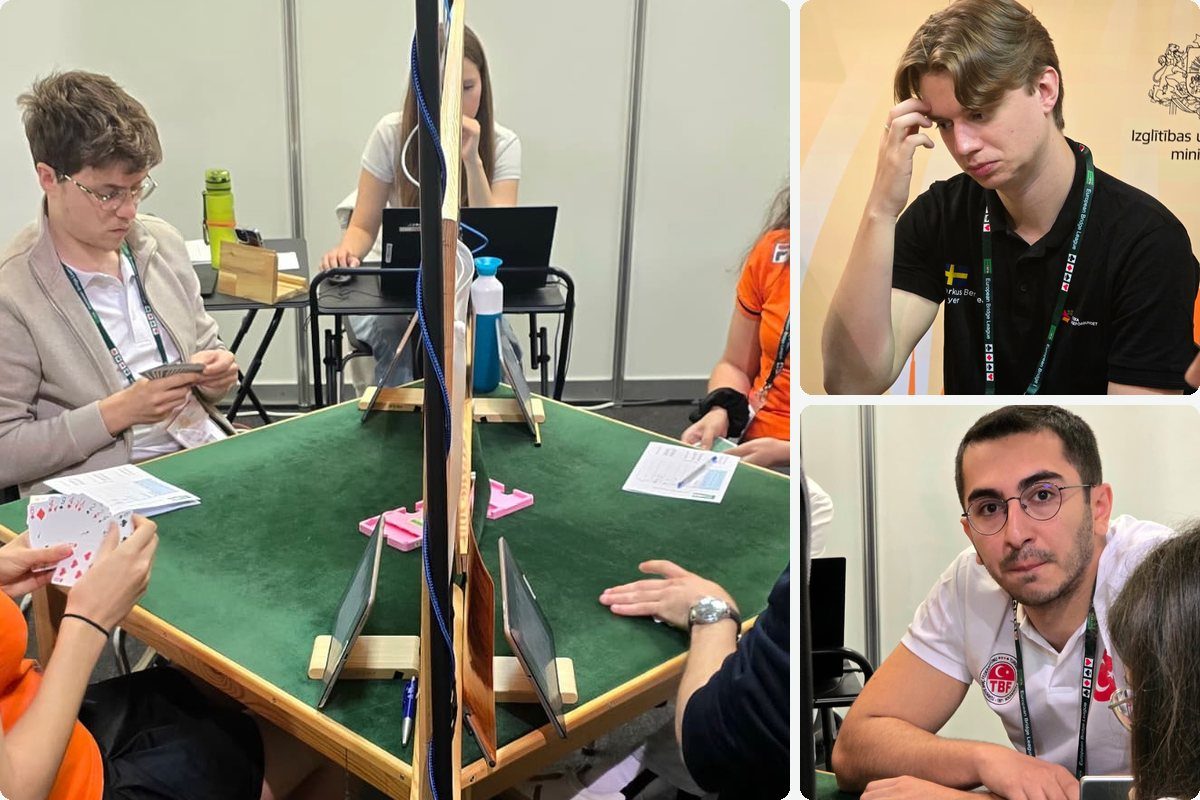 Young players at the table at the European Youth Team Championships in Riga, 2026